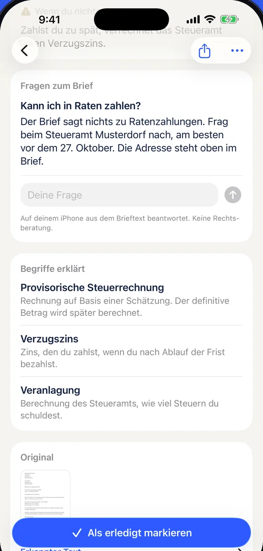 Einfach nachfragen